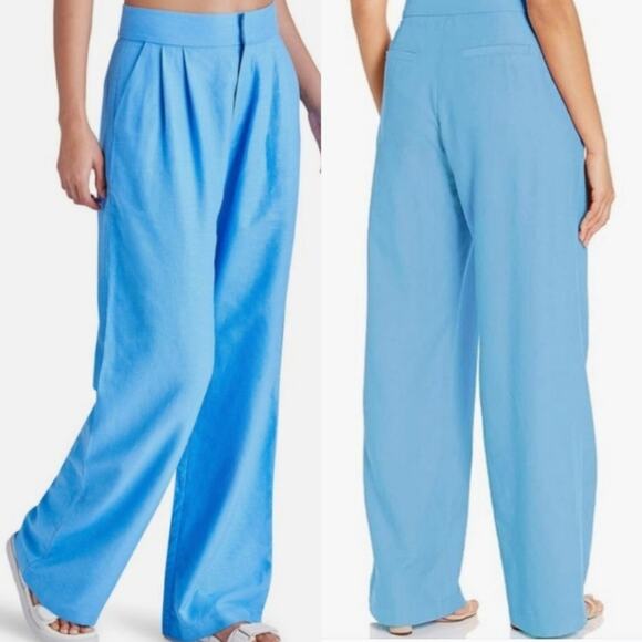 Steve Madden Trouser Pants Size Small S Wide Leg Blue Classic Elegant Office - Picture 13 of 13